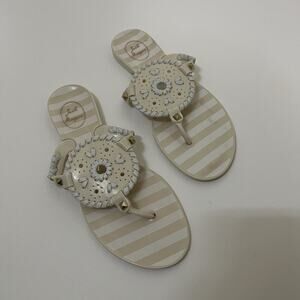 Jack Rogers striped Georgica Jelly medallion thong sandals size US 6